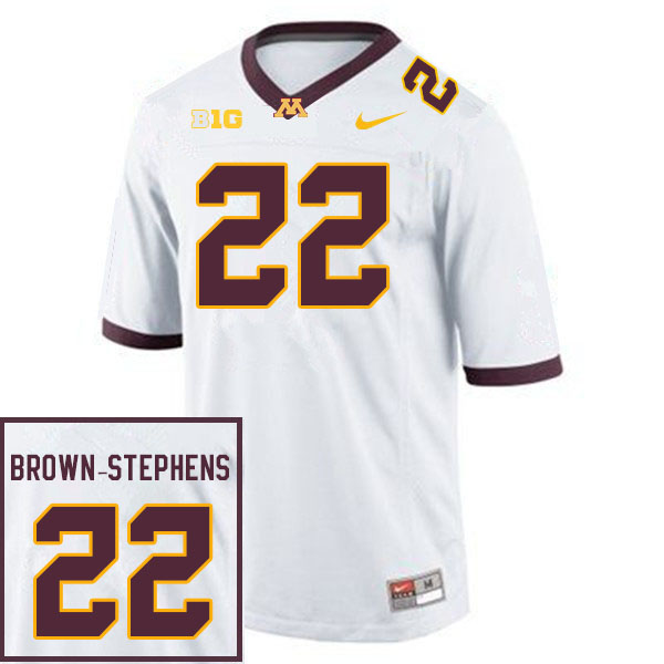 Men #22 Michael Brown-Stephens Minnesota Golden Gophers College Football Jerseys Sale-White